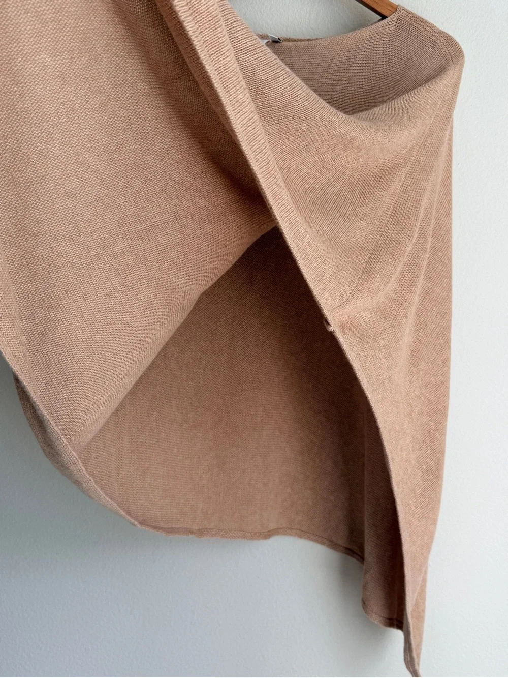 J.Crew Women's Asymmetrical cashmere Wool Poncho Sweater - Camel One Size
